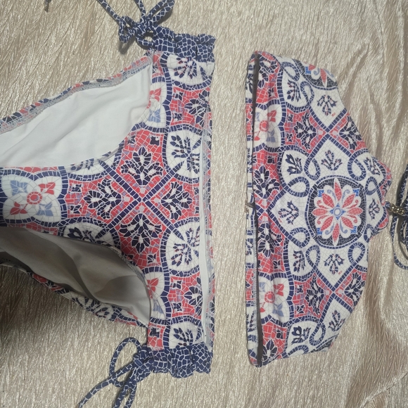 MICHAEL Michael Kors Blue and Pink Bikini Set with Intricate Print - Picture 2 of 5